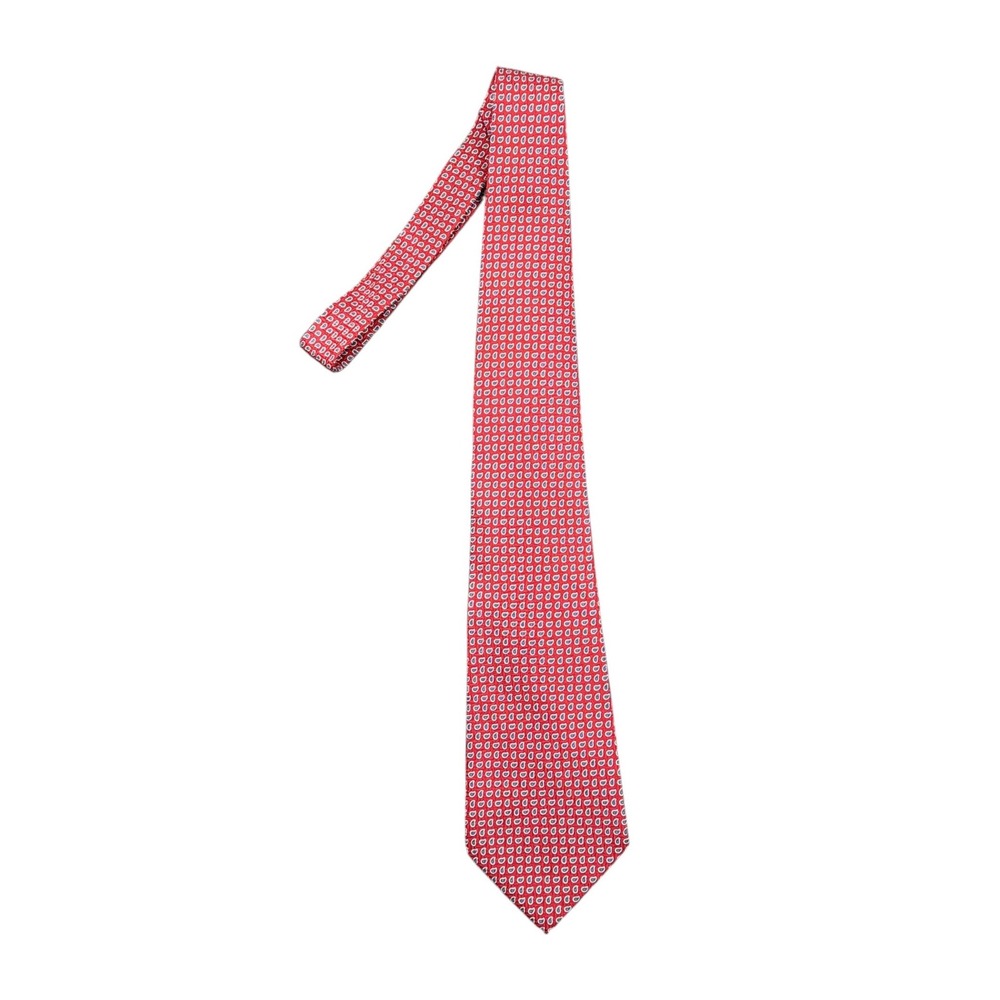 Polo Ralph Lauren Mens Necktie Red Paisley Print Silk Hand Made 57 in